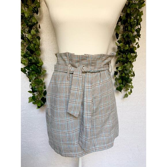 ILLA ILLA Plaid High Waisted Mini Skirt Women's Medium - Picture 2 of 9